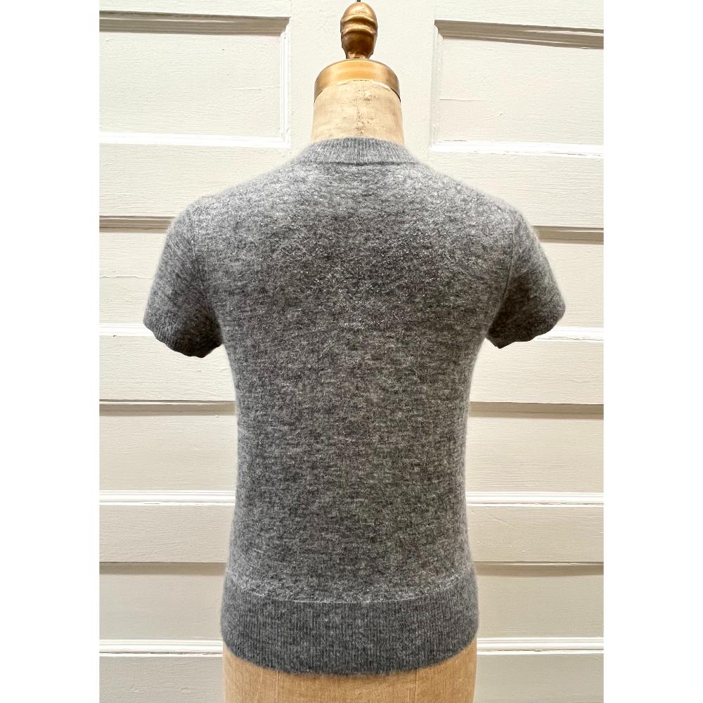 Chanel mohair & cashmere pearl studded top