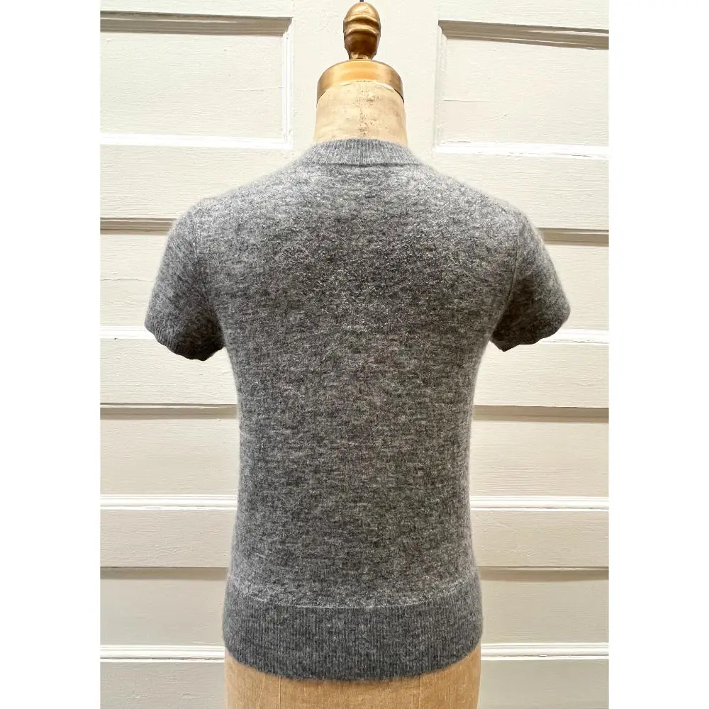 Chanel mohair & cashmere pearl studded top