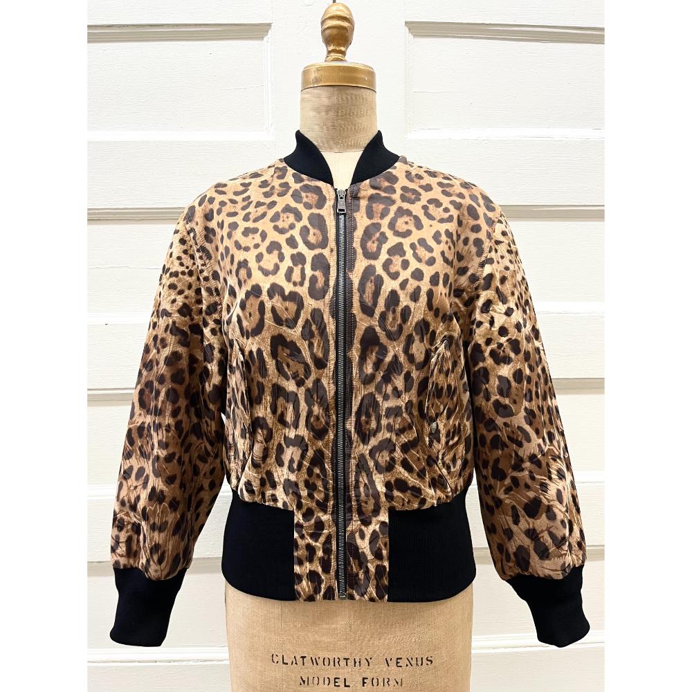 Dolce & Gabbana leopard print bomber jacket