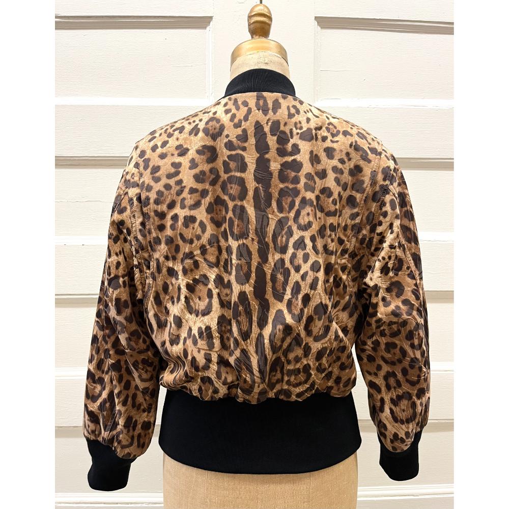 Dolce & Gabbana leopard print bomber jacket