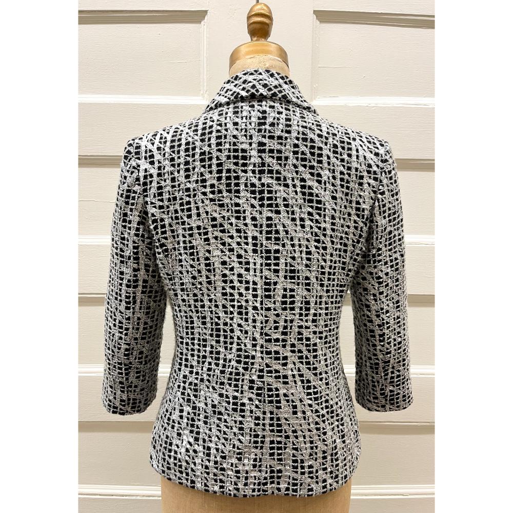 Chanel 2012 silver & black tweed jacket