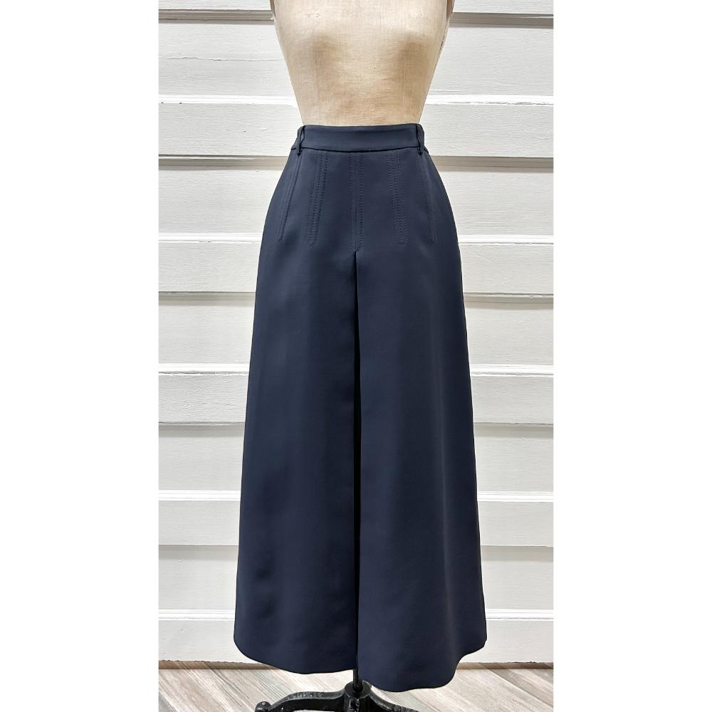 Valentino navy wool wide leg pants