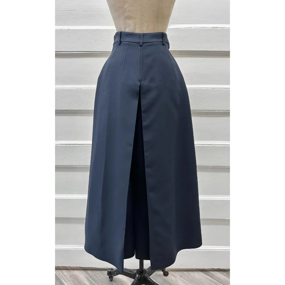 Valentino navy wool wide leg pants