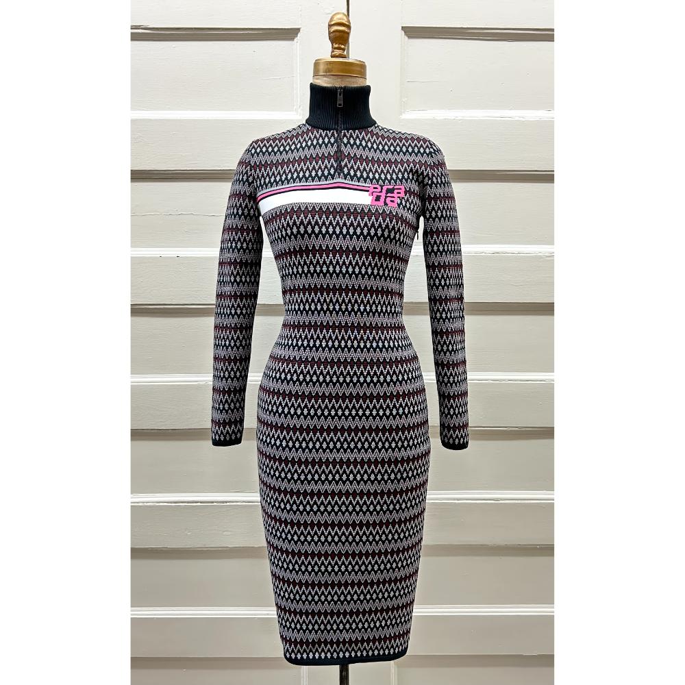 Prada jacquard knit patterned dress