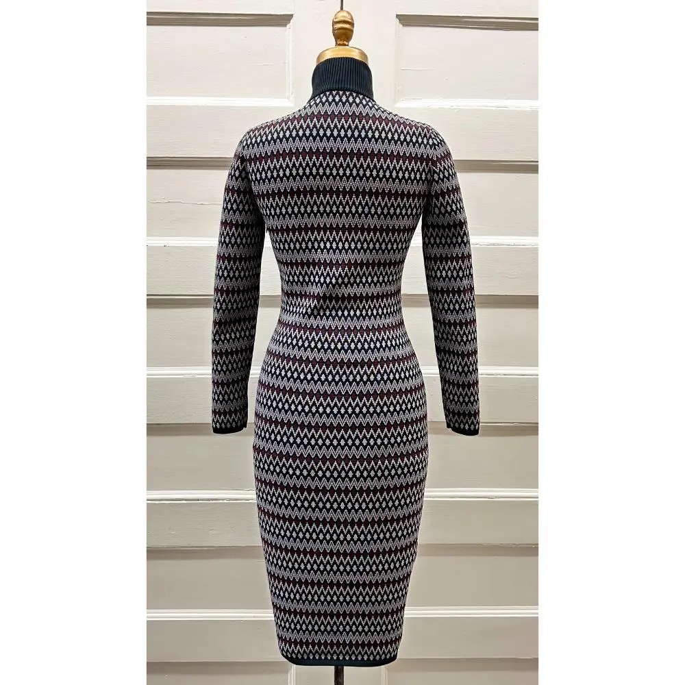 Prada jacquard knit patterned dress