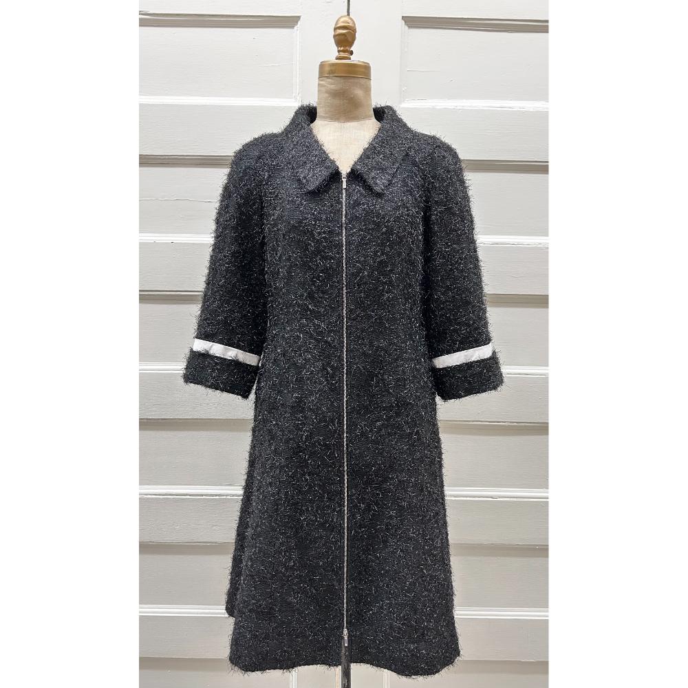 Chanel black eyelash dress/coat skirt set