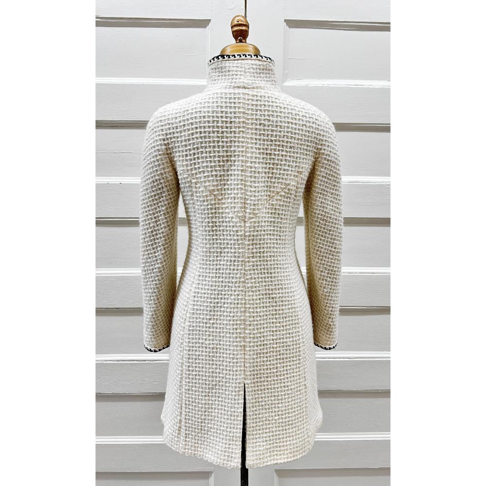 Chanel ivory wool tweed coat