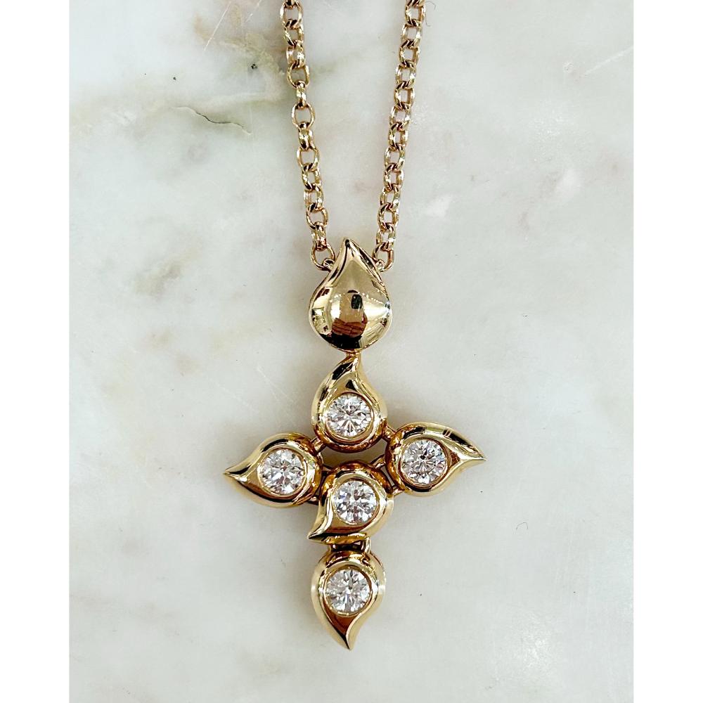 Tamara Camolli 18k gold & diamond snowflake pendent necklace