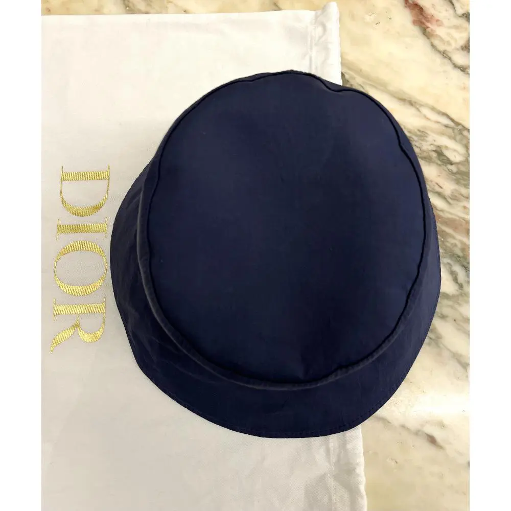 Dior Kid's bucket hat in navy & blue Oblique print