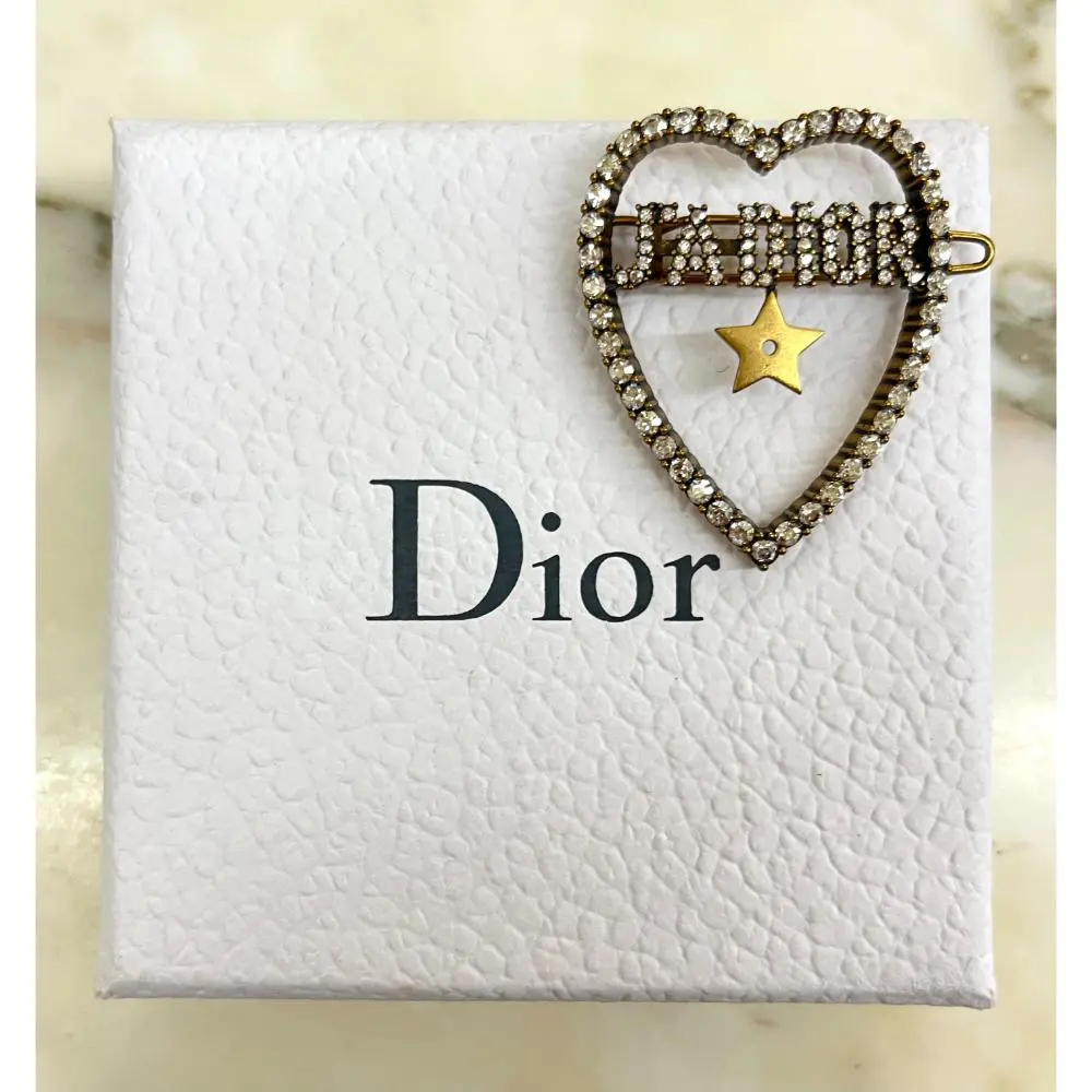 Christian Dior J'Adior crystal heart hair clip