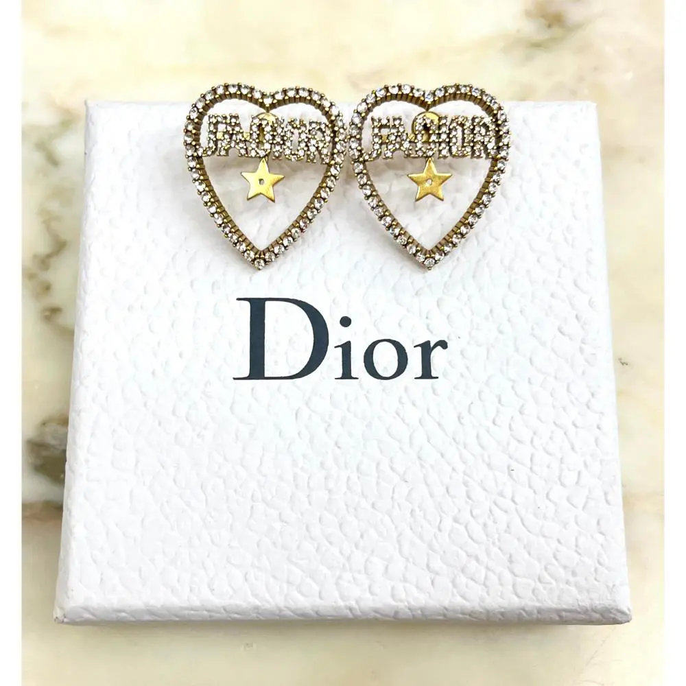 Christian Dior J'Adior crystal heart earrings