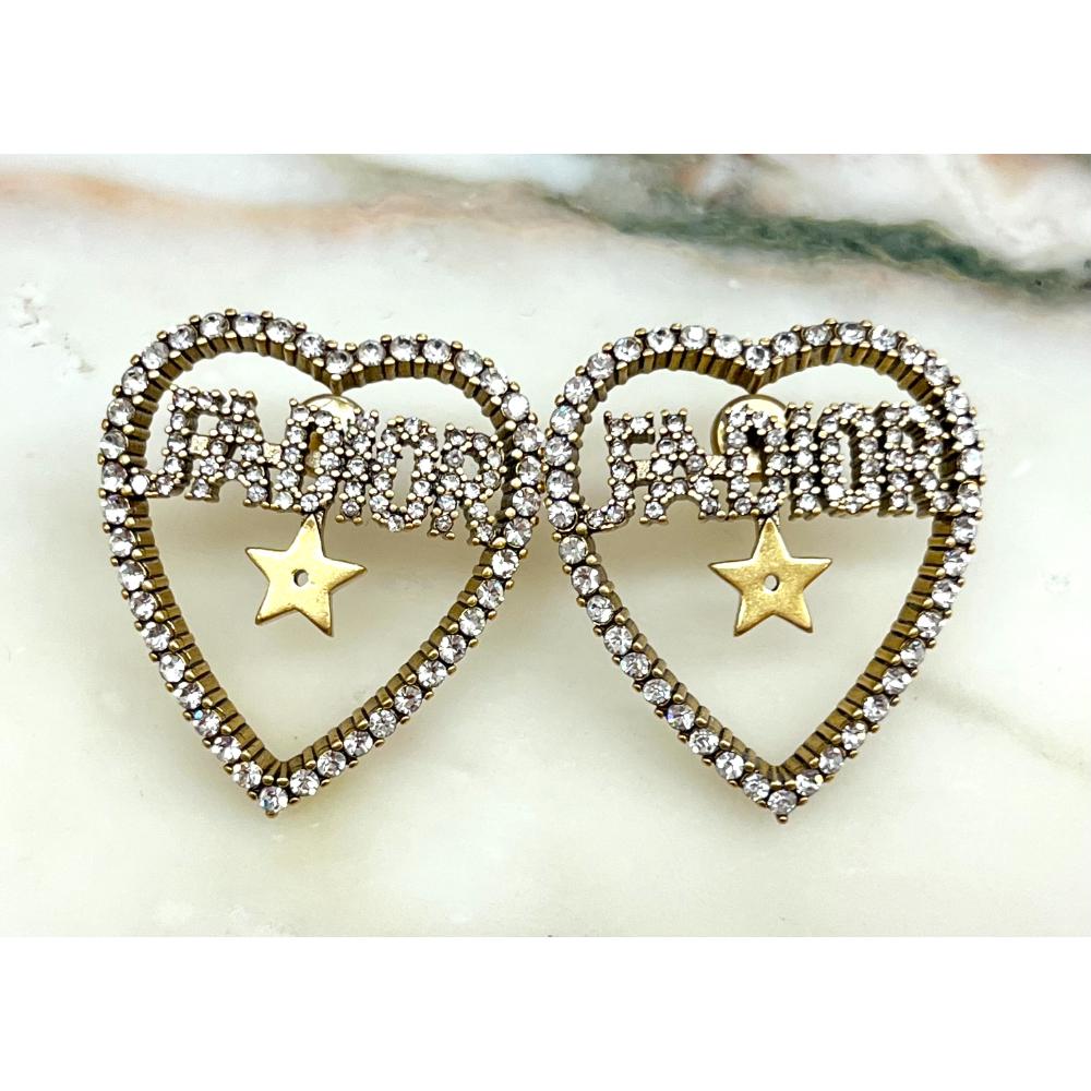 Christian Dior J'Adior crystal heart earrings