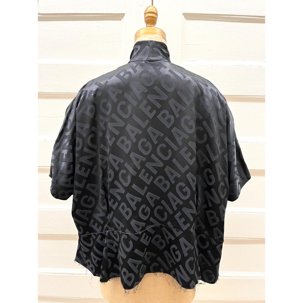 Balenciaga black oversized logo blouse