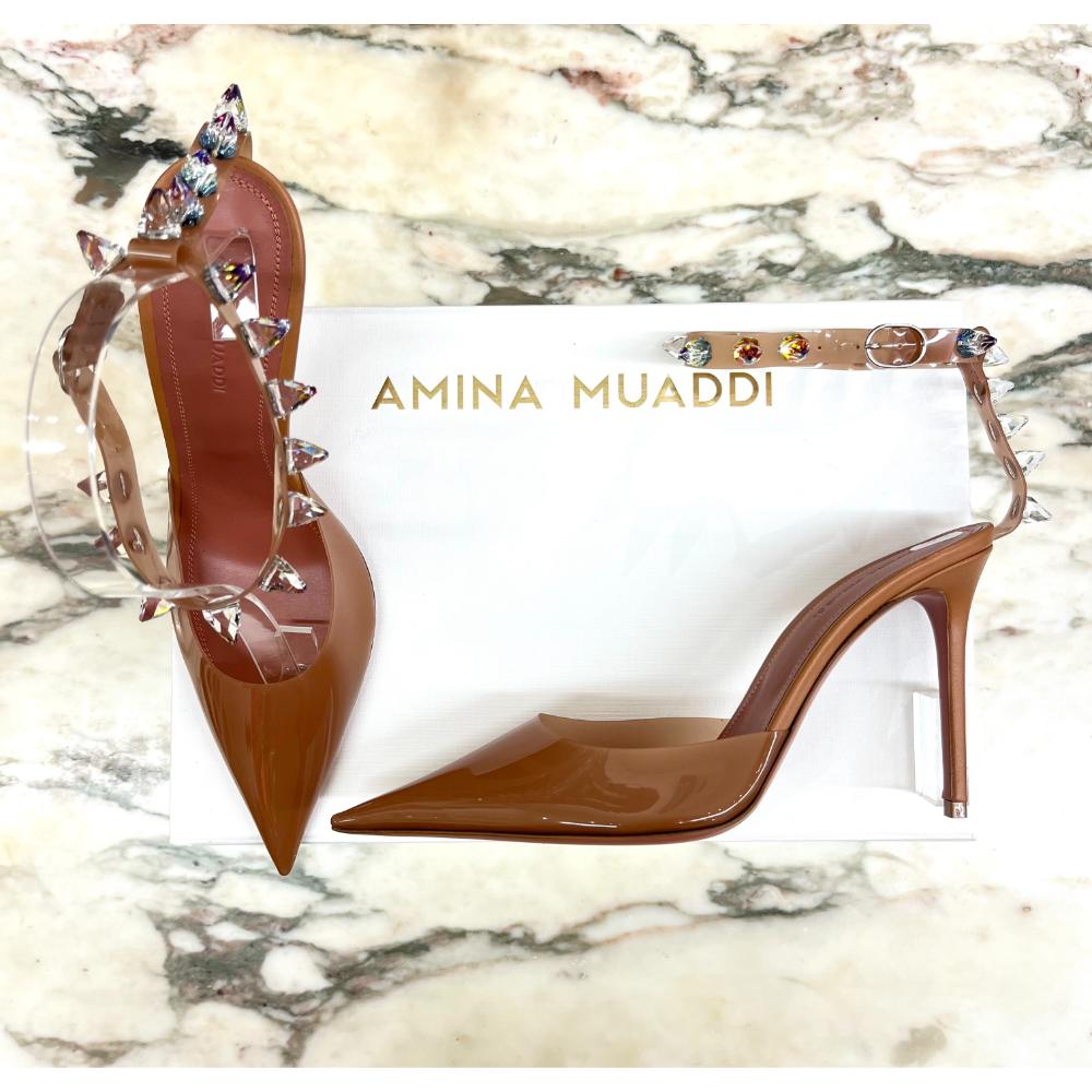 Amina Muaddi Julia Glass pumps sz 37