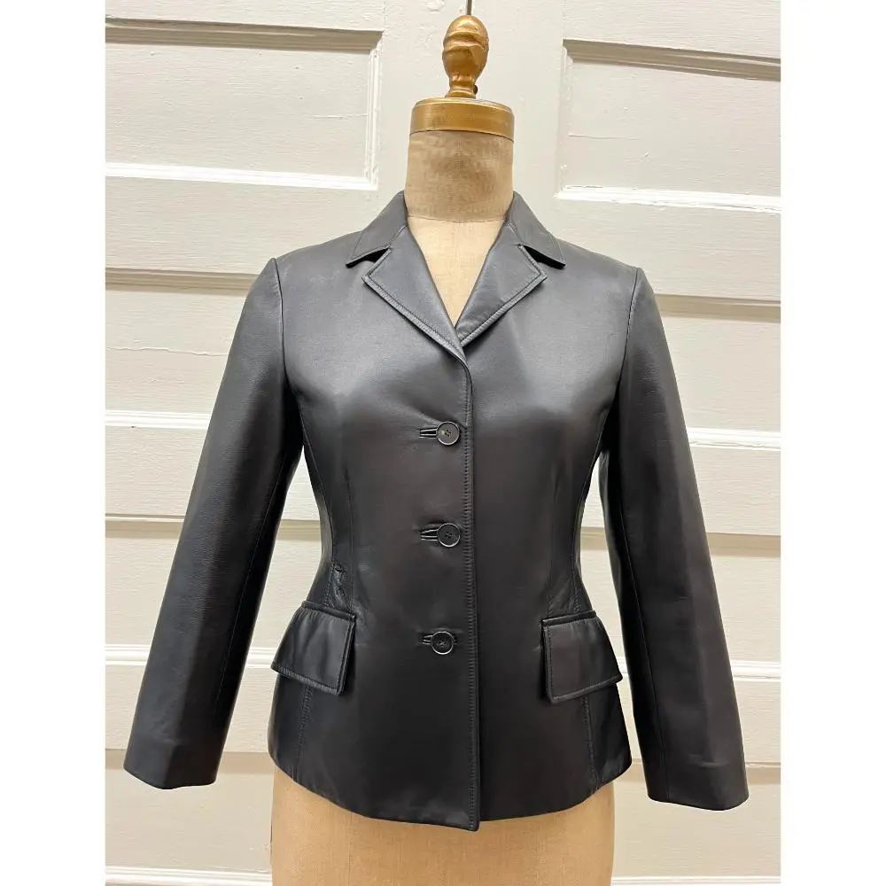 Christian Dior black lambskin blazer