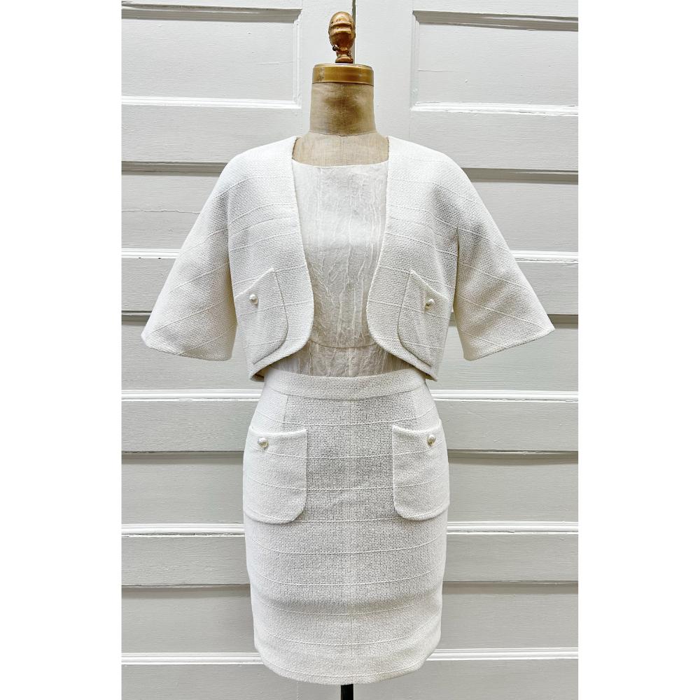 Chanel ivory 2-piece dress/jacket set