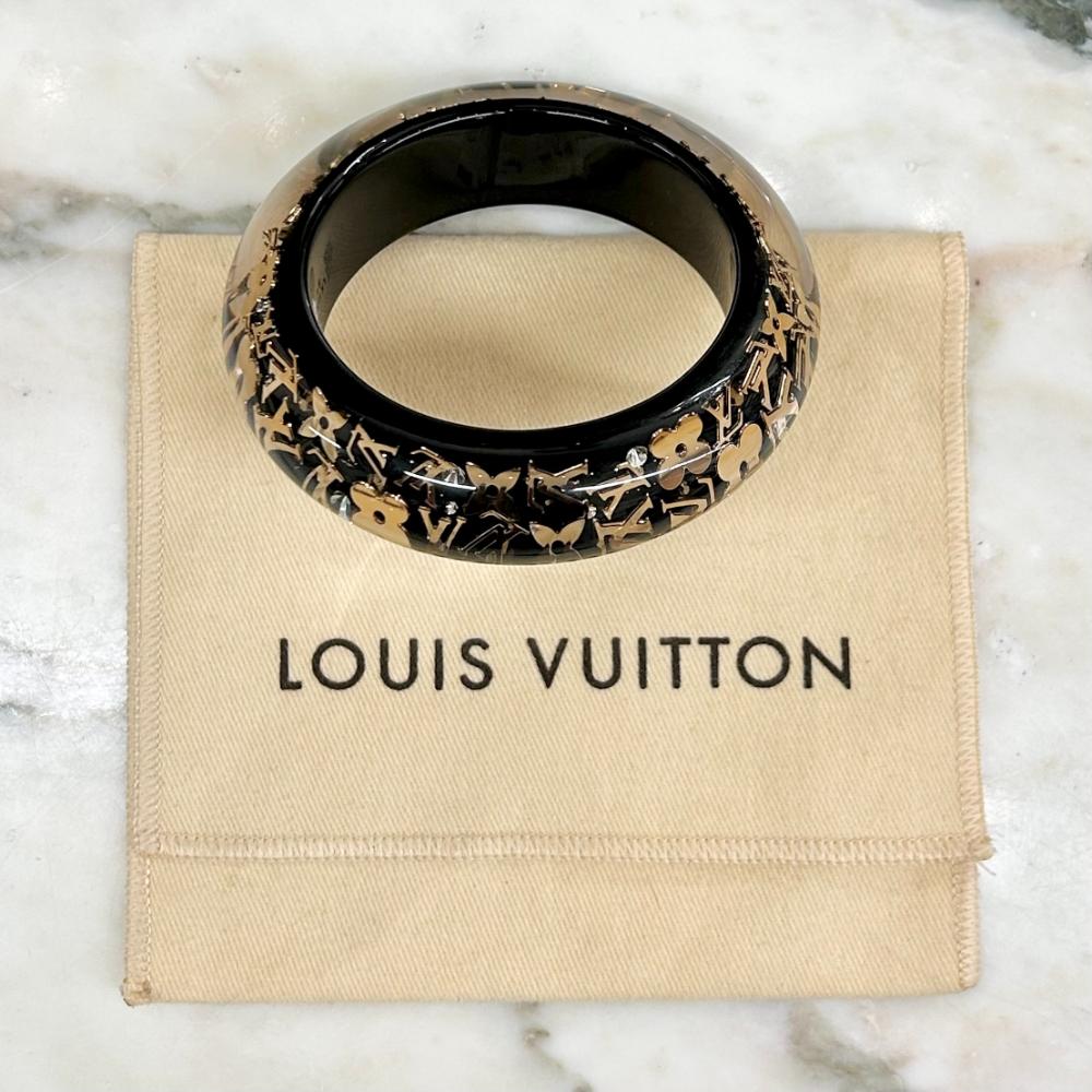 Louis Vuitton wide inclusion bangle - black