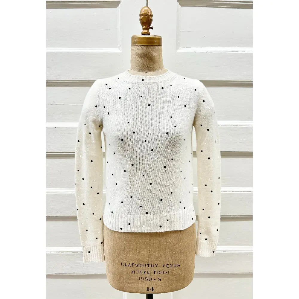 Dior embroidered polka dot cashmere sweater