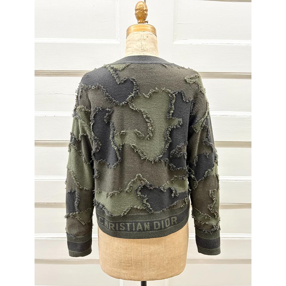 Dior green camouflage cashmere sweater