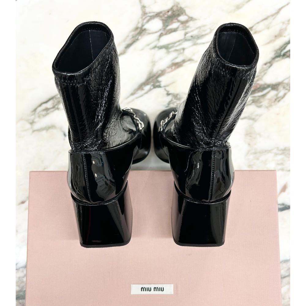 Miu Miu patent leather Calzature Donna ankle boots ~ sz 39.5