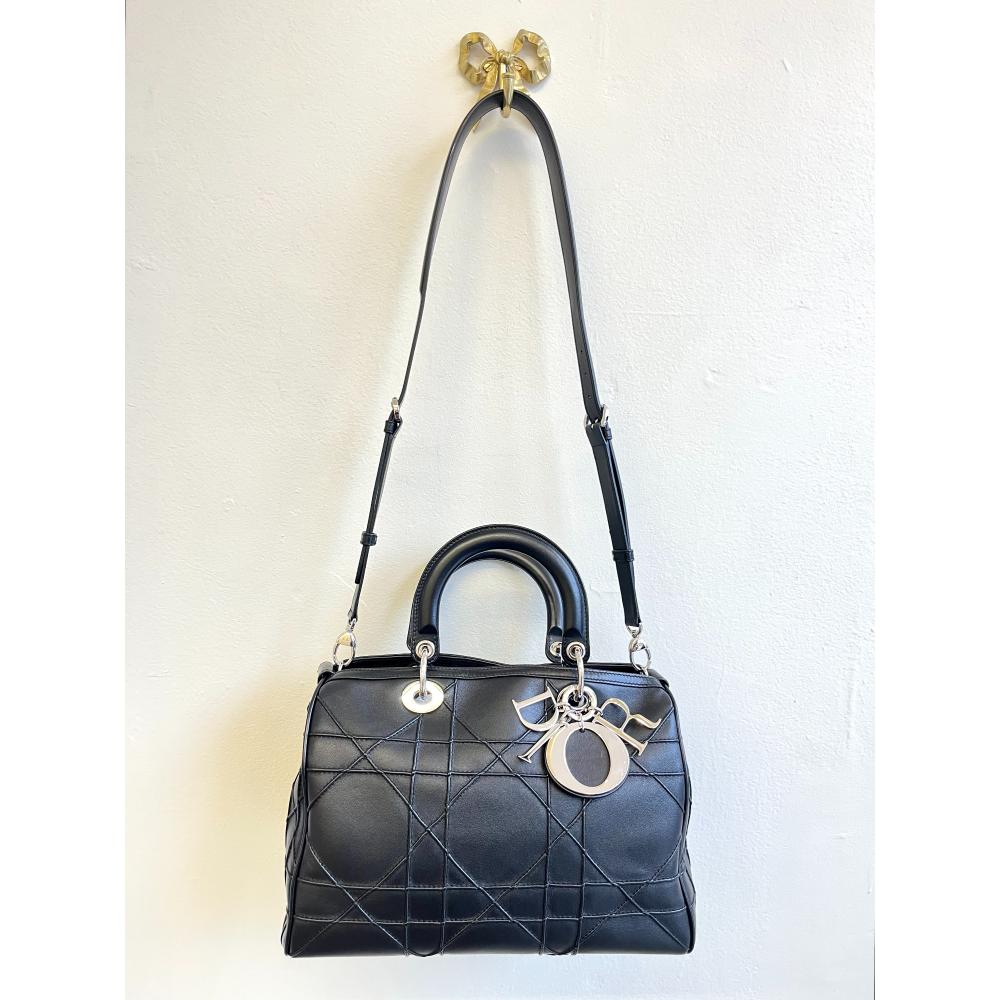 Dior Granville Polochon black Cannage leather bag