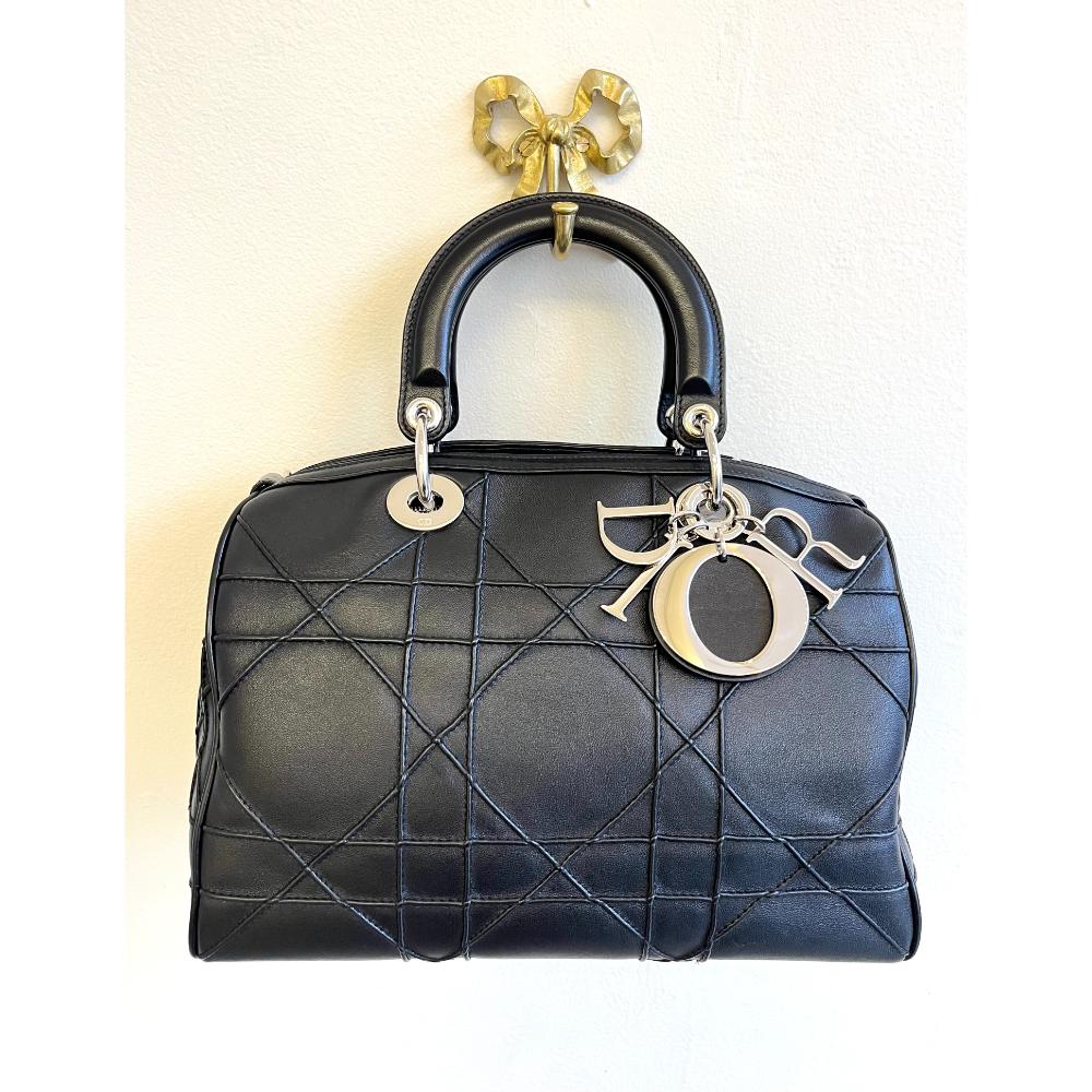 Dior Granville Polochon black Cannage leather bag