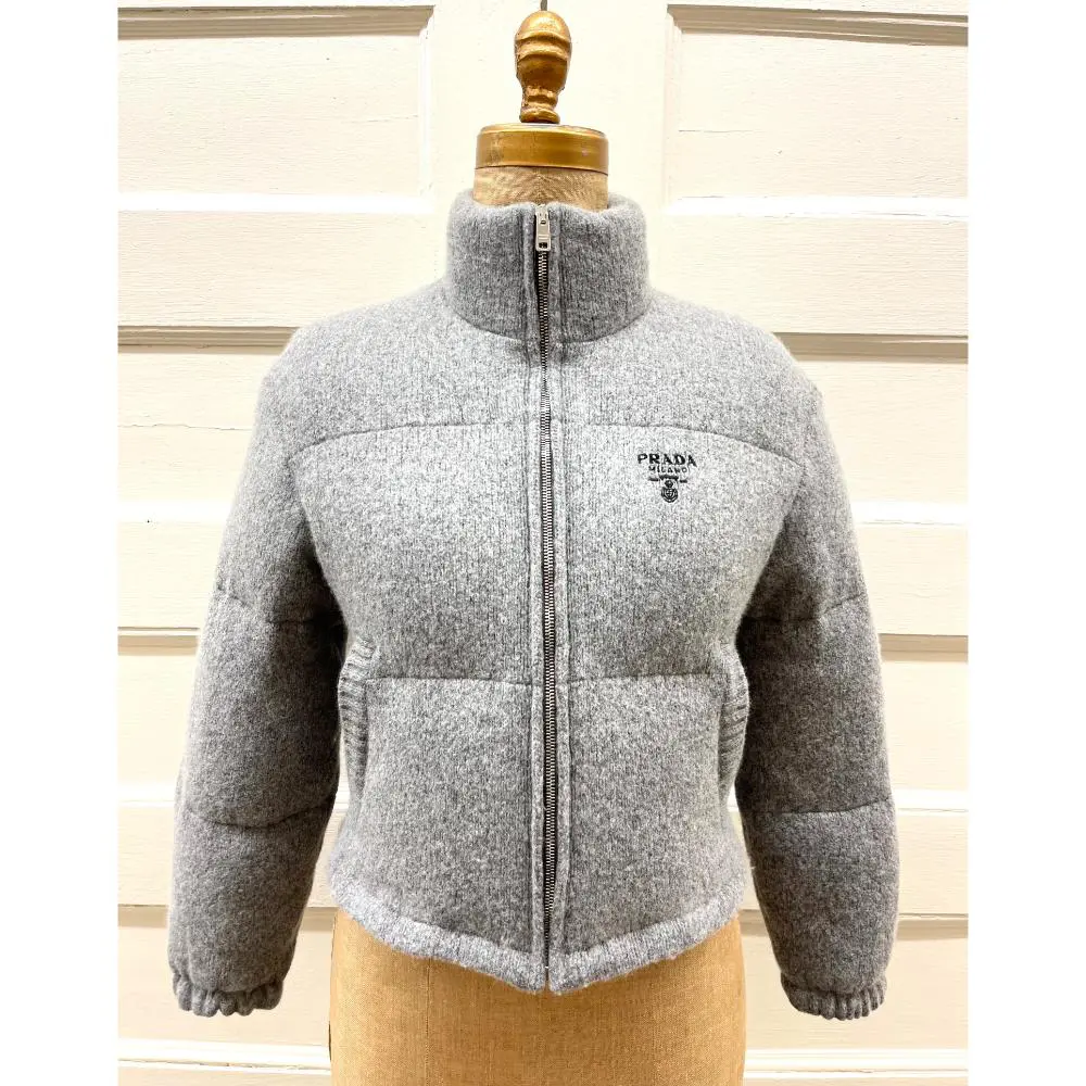 Prada grey down-filled puffer jacket