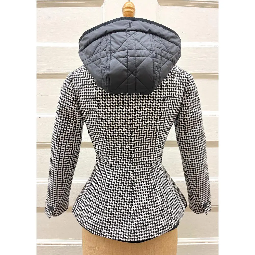 Dior wool houndstooth blazer w/ hooded liner