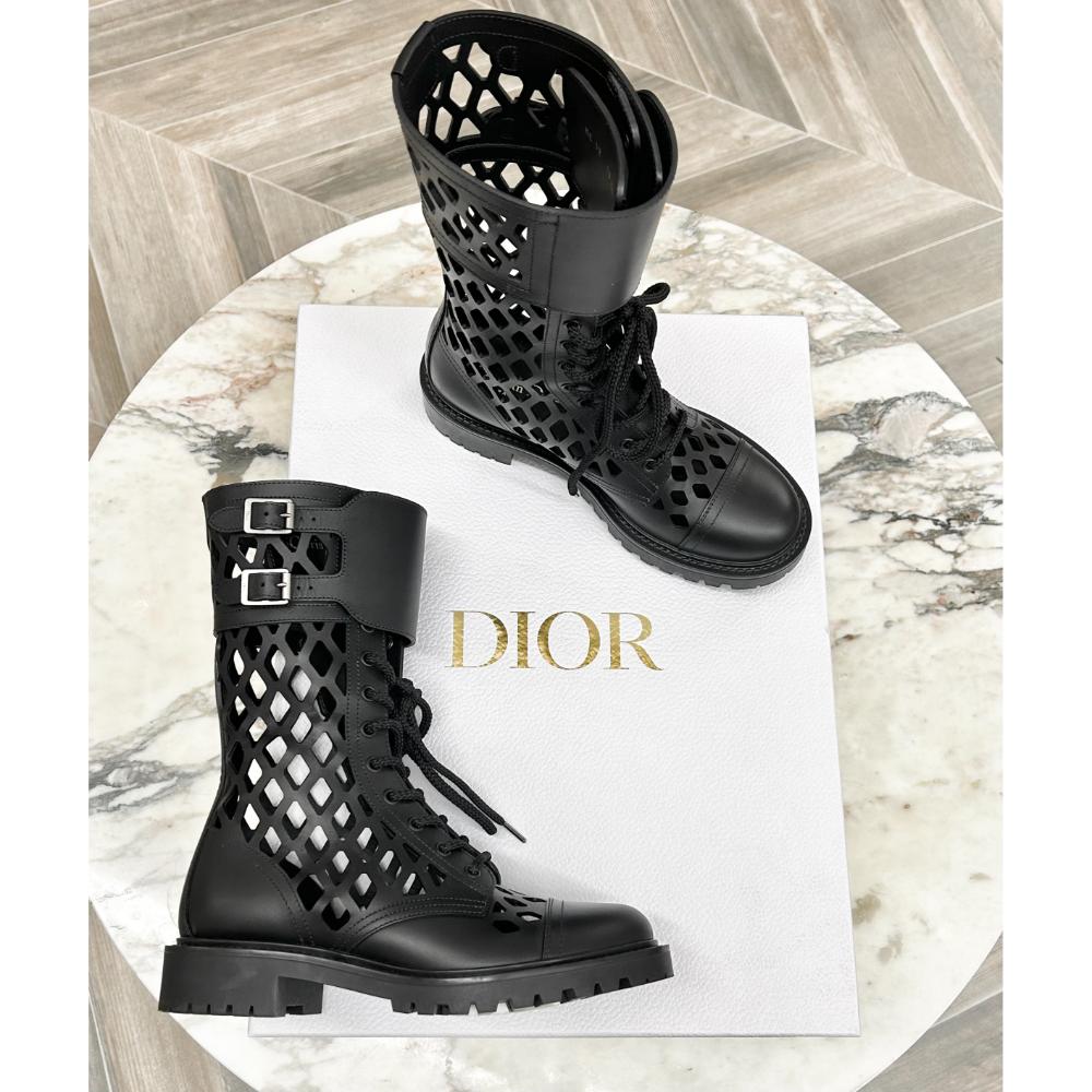 Dior laser cut leather combat boots ~ sz 38