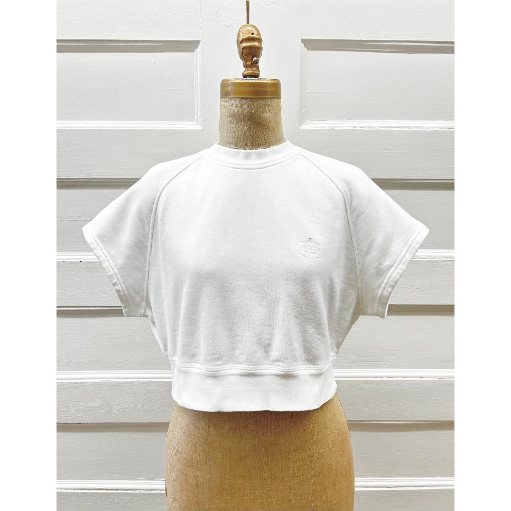 Prada white cotton cropped sweatshirt