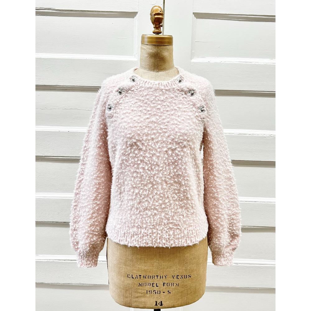 Chanel soft pink alpaca sweater