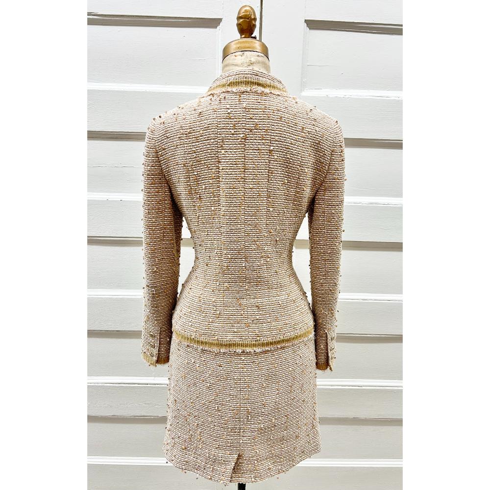 Chanel 2005 golden tweed skirt suit