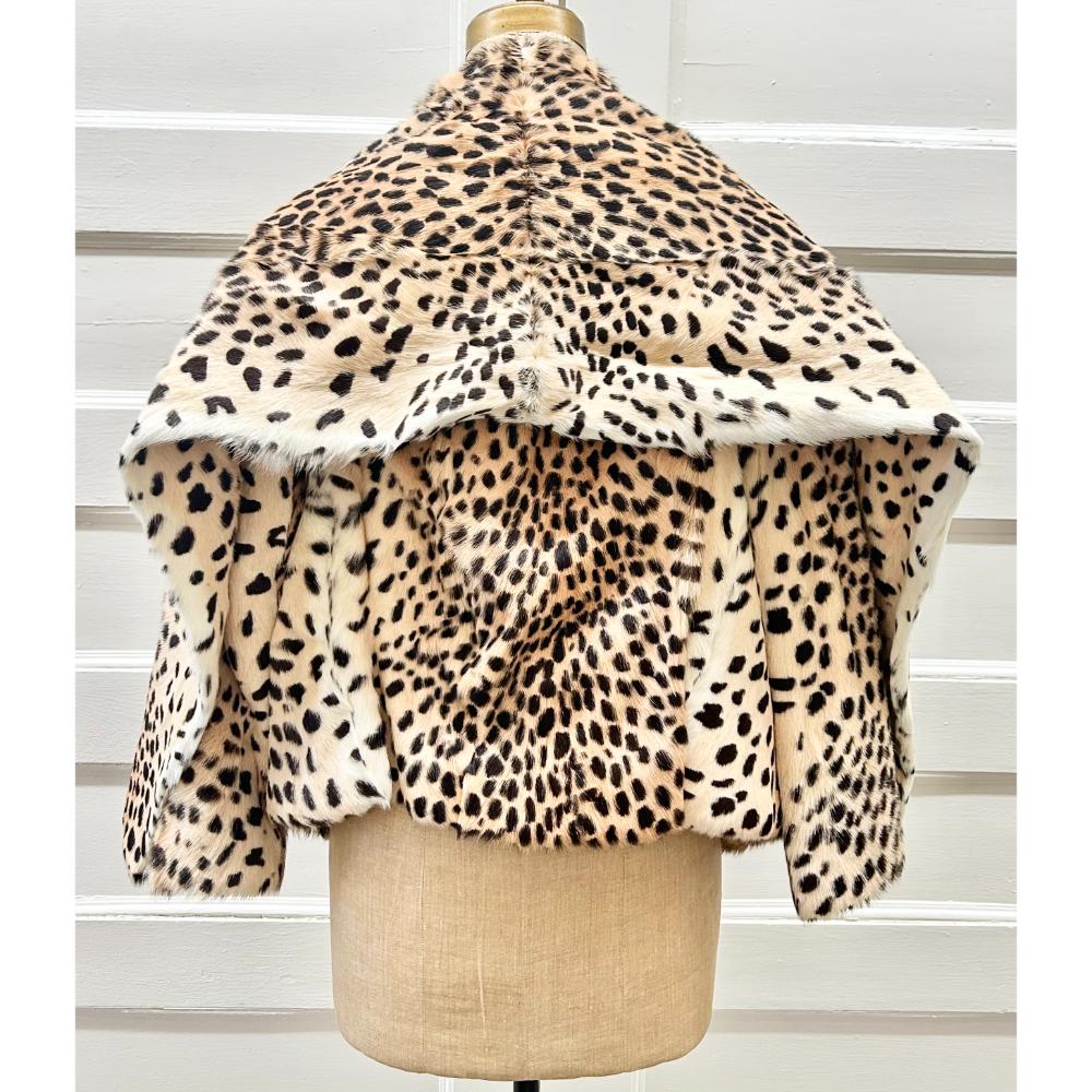 Alexander McQueen 2010 leopard print goat fur jacket