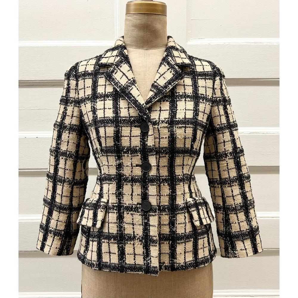 Dior beige/black checkered blazer