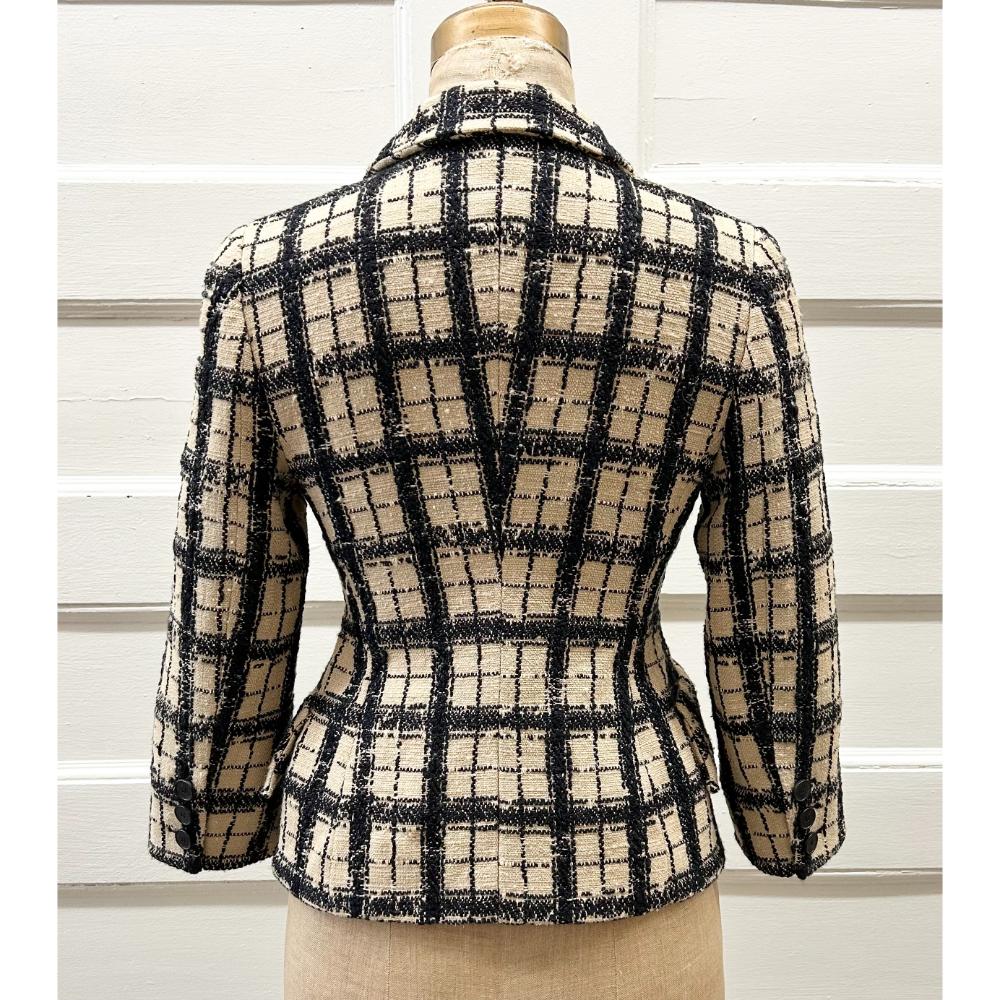 Dior beige/black checkered blazer