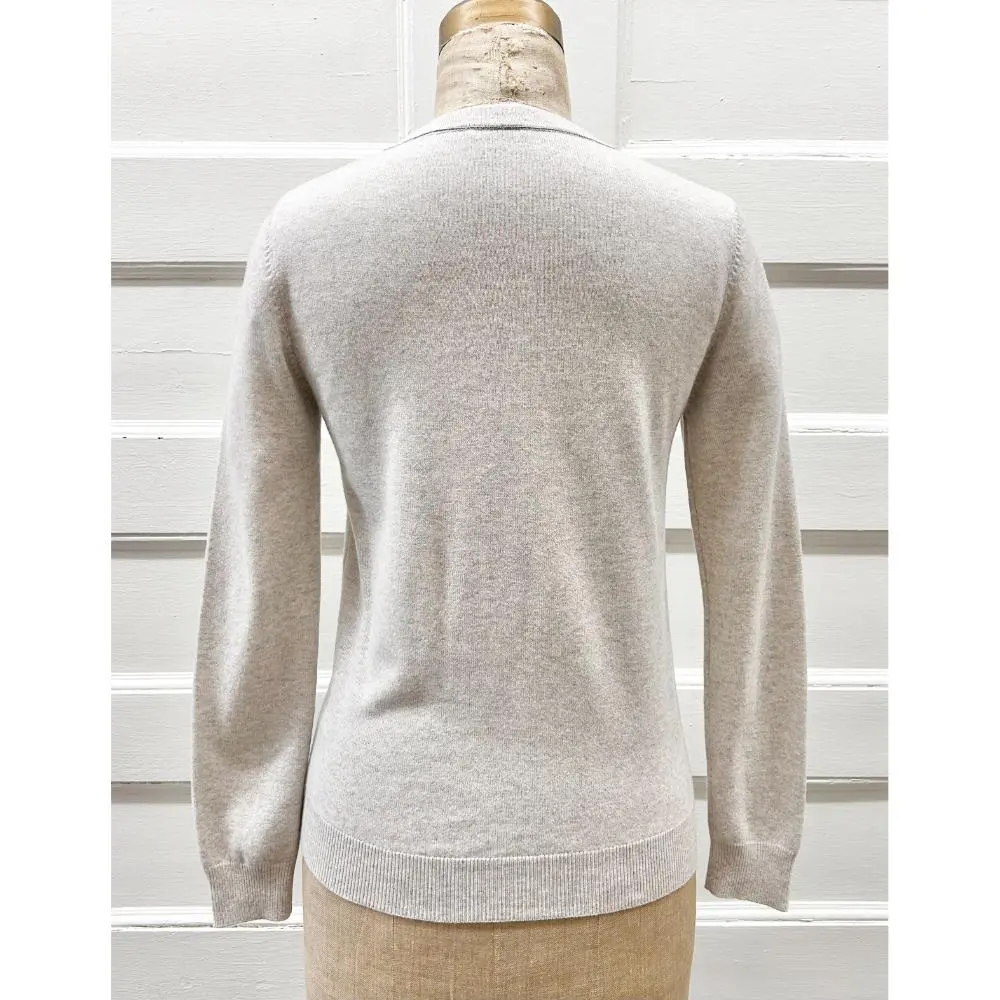 Brunello Cucinelli oatmeal cashmere sweater