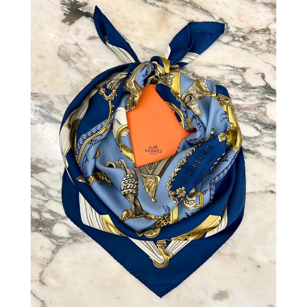 Hermès Etriers silk scarf