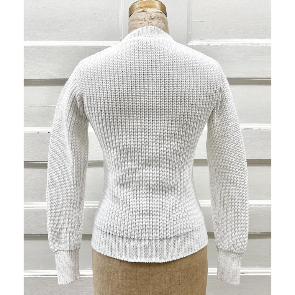 Prada white cotton knit sweater