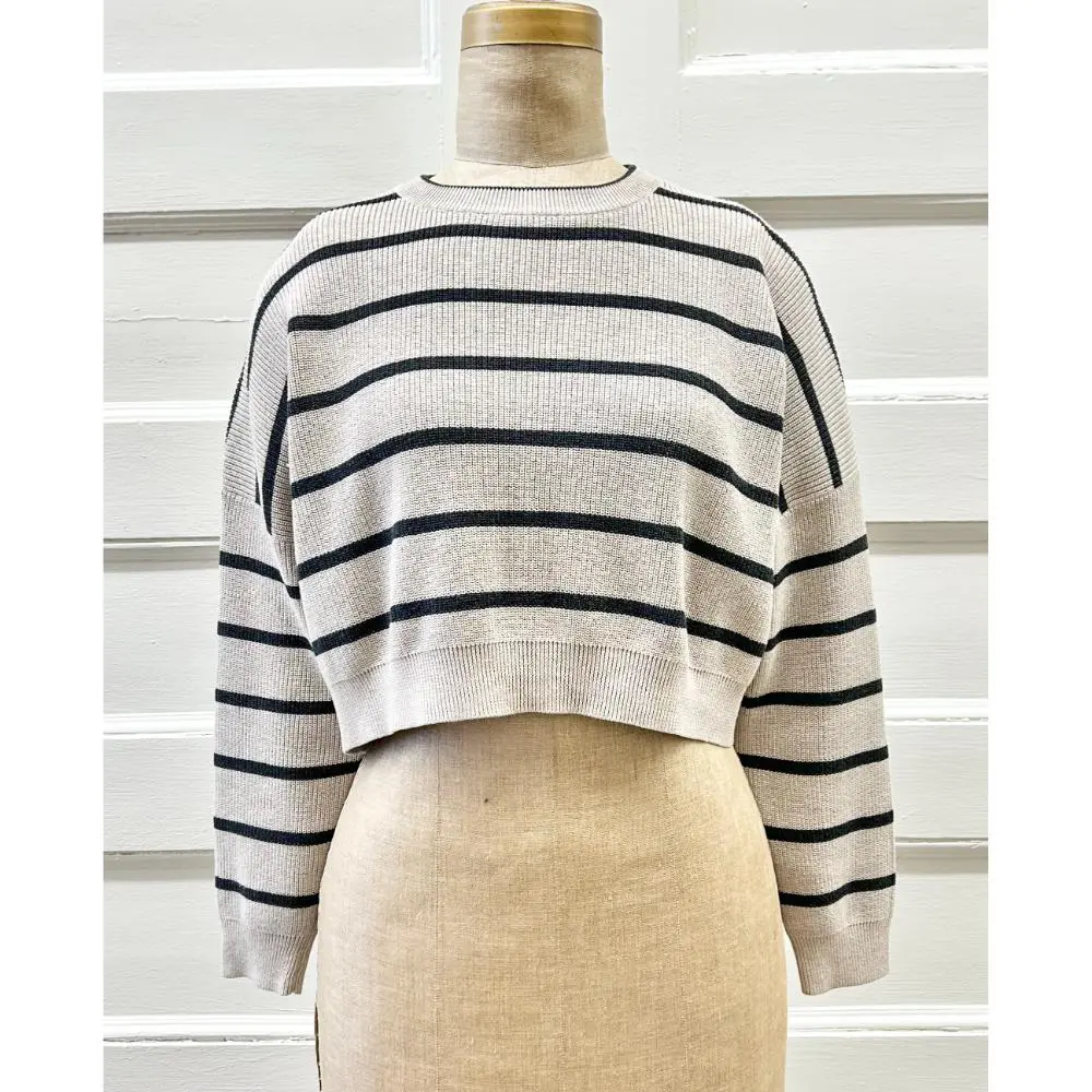 Brunello Cucinelli cotton striped cropped sweater