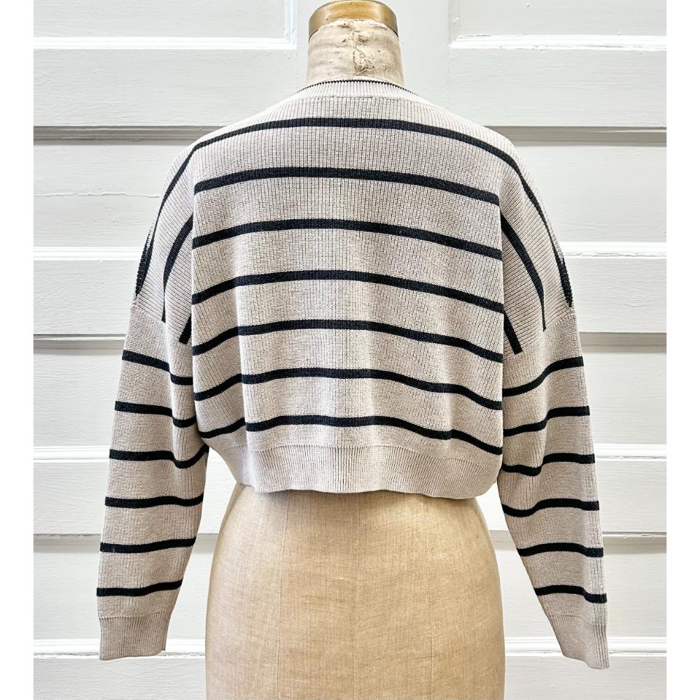 Brunello Cucinelli cotton striped cropped sweater