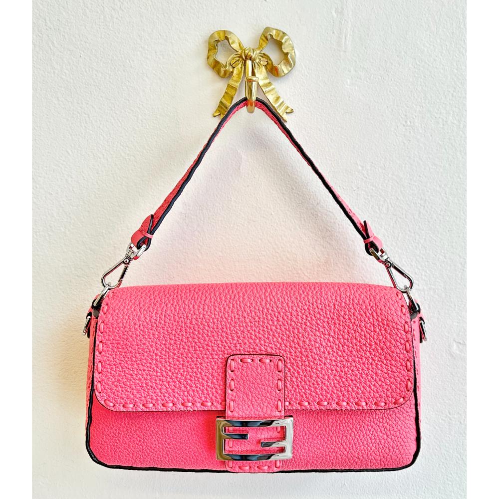 Fendi Baguette pink Selleria bag w/ 2 straps