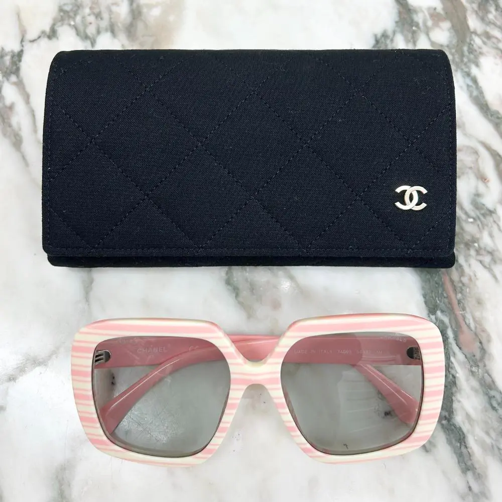 Chanel 2025 peach & cream square 71599 sunglasses