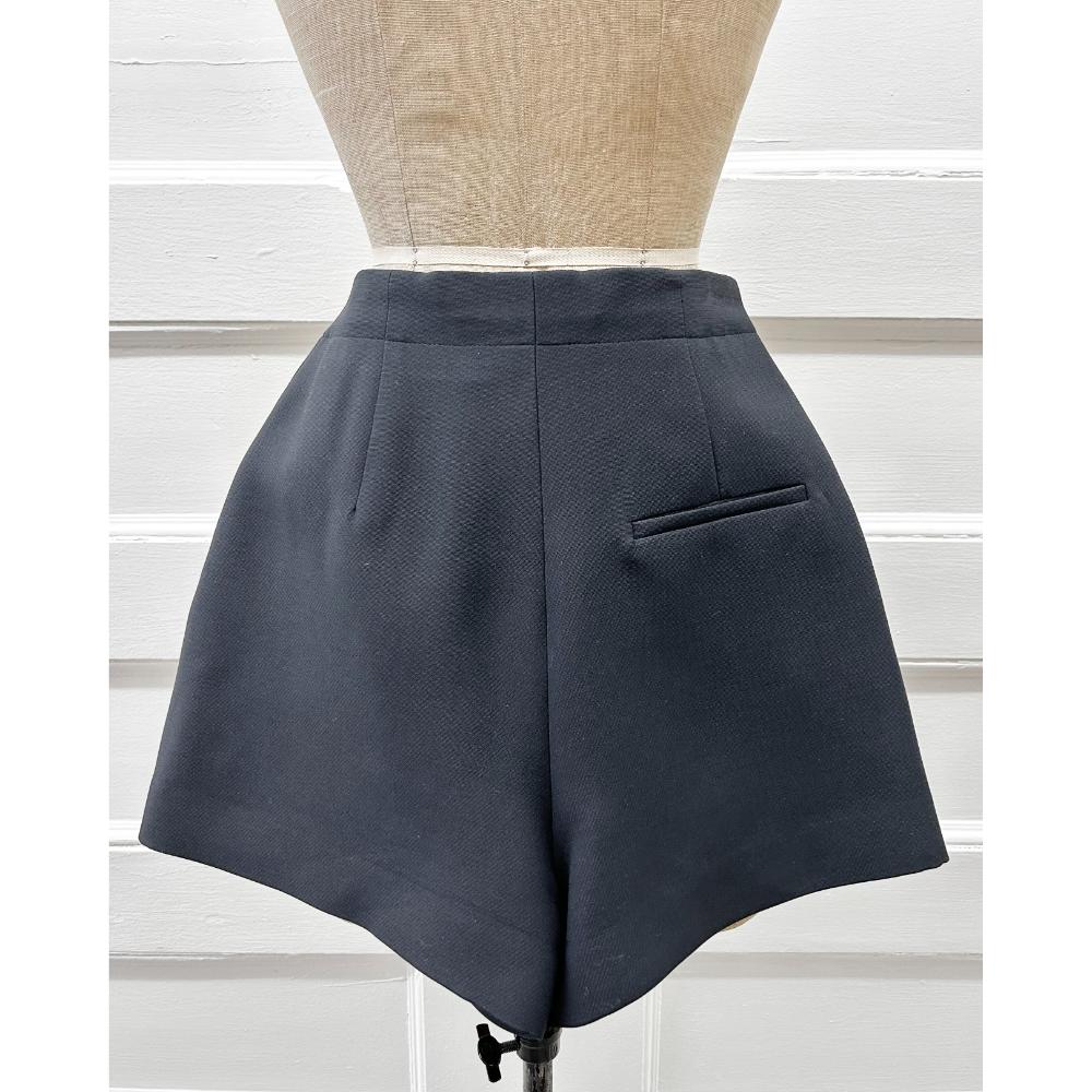 Dior black wool & silk skort