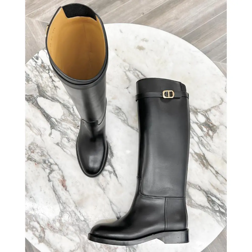 Dior Empreinte black calfskin boots ~ sz 37.5