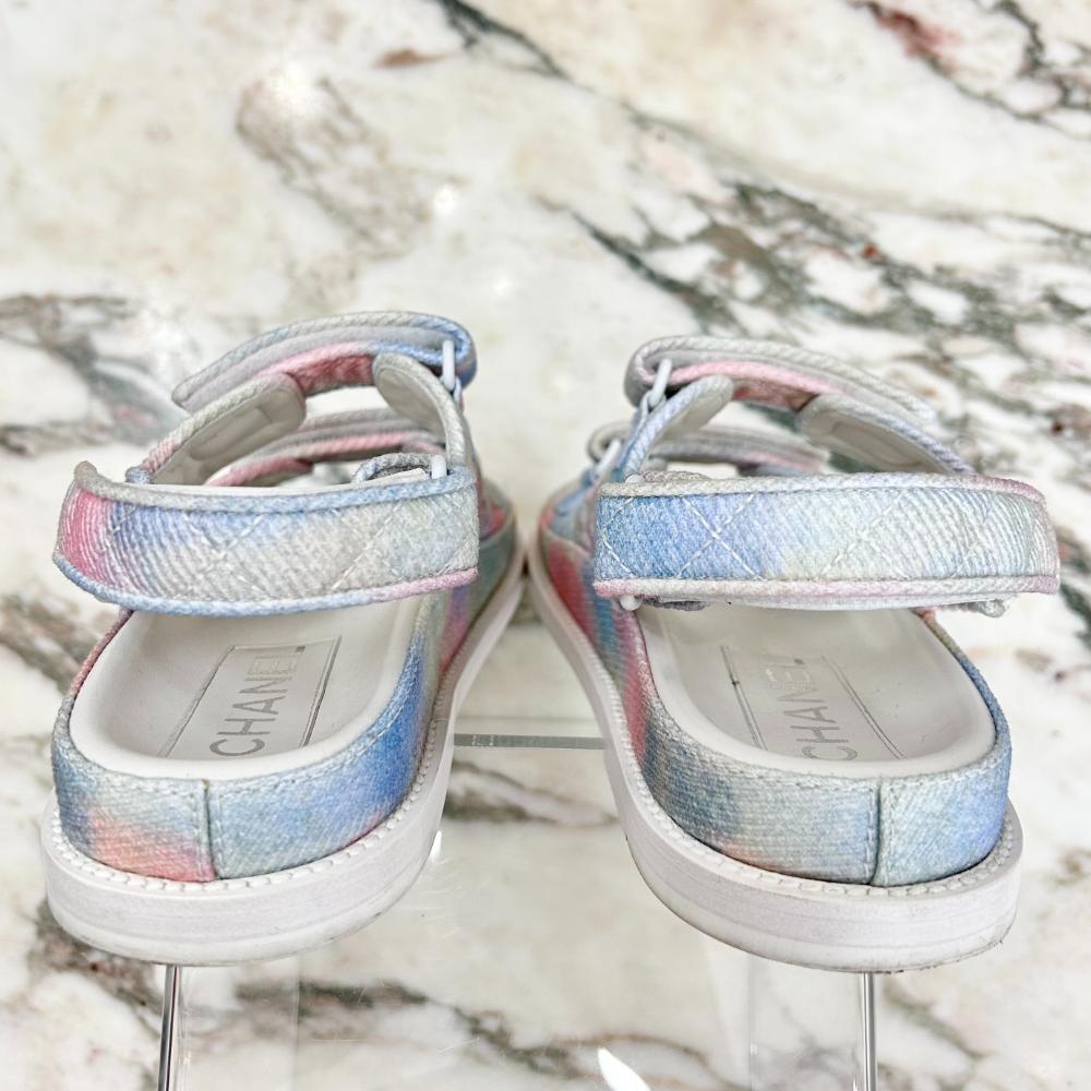 Chanel dad sandals in pastel denim ~ sz 37