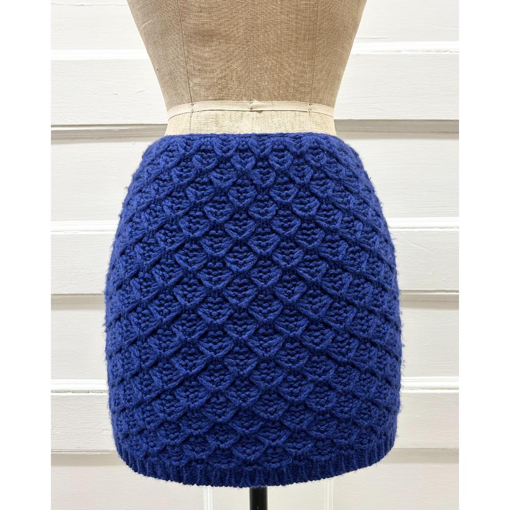 Chanel 2022 indigo wool knit mini skirt